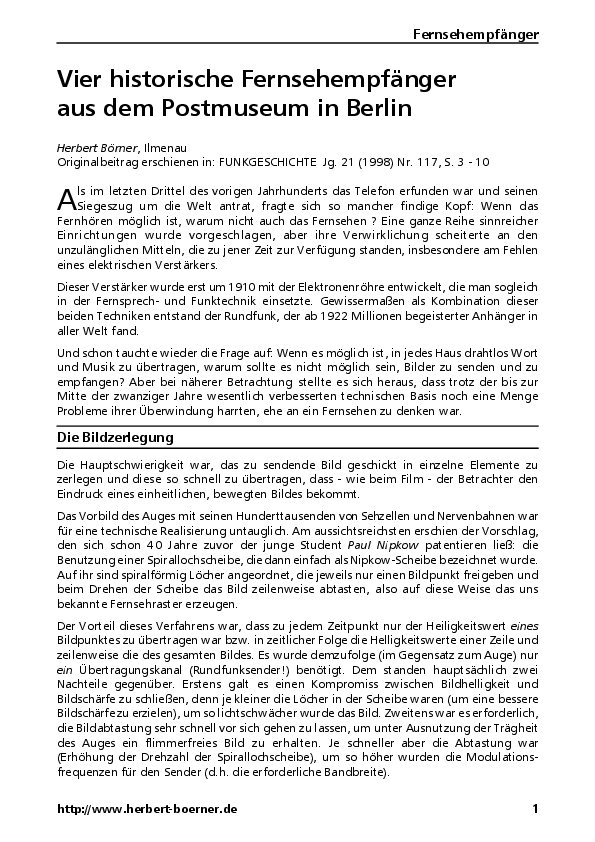 Four historic television receivers from the Postal Museum in Berlin